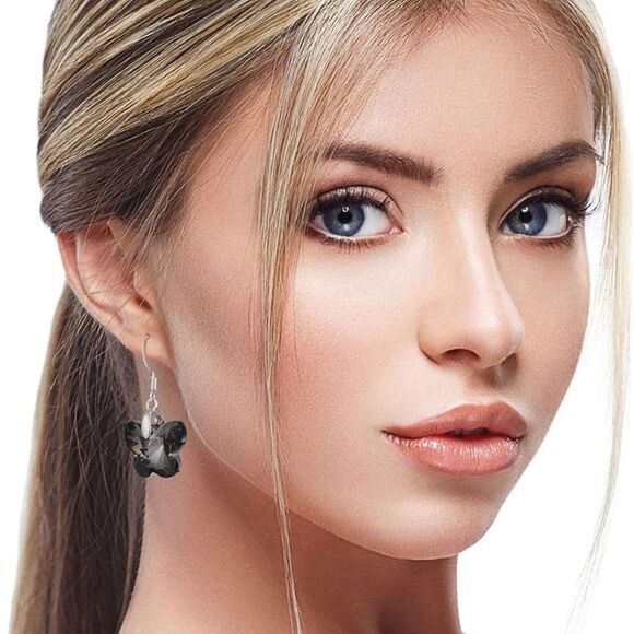 Beautiful 925 crystal butterfly earrings - Picture 2 of 11